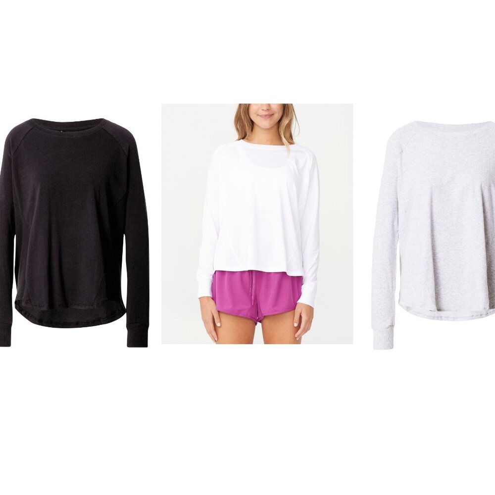 NWT Cotton On Body Womens Crew Neck Long Sleeve T-Shirt Black Sz XS-XL $30 6C068